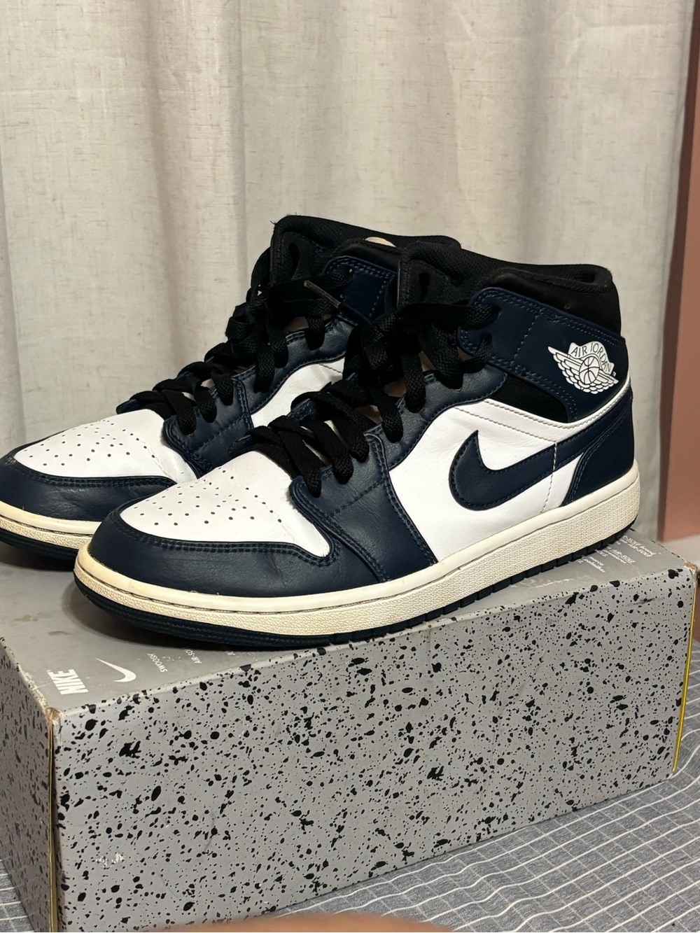 Jordan Men’s High-Top Sneakers - Navy and White